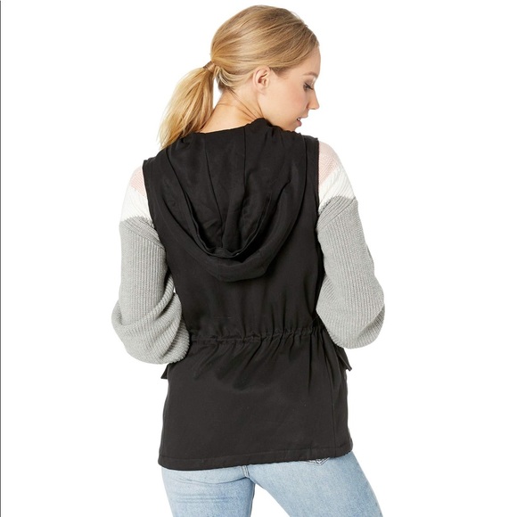 Anthro BB Dakota Brand Black Zip & Button Vest - Picture 5 of 6